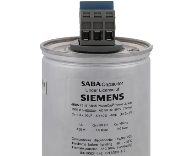 خازن 10 کیلووار استوانه‌ای گازی 400 ولت صبا خازن